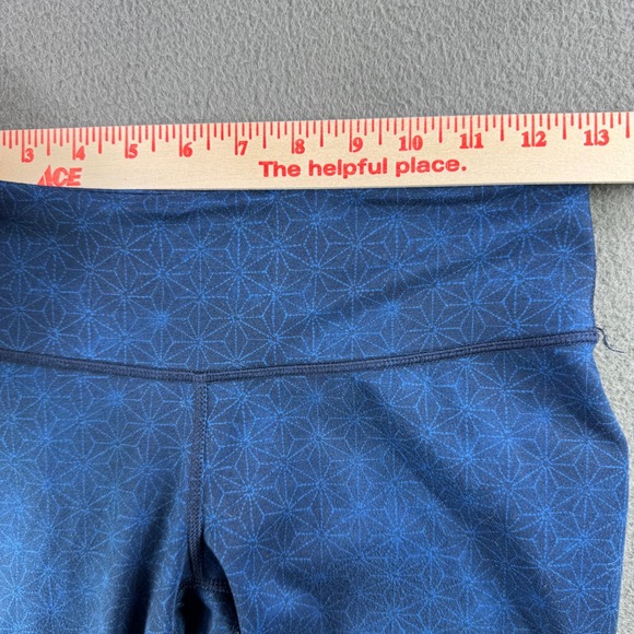 Lululemon Leggings Women 4 Crop‎ Blue Patterned Athletic Geometric Yoga Lounge - Picture 4 of 10